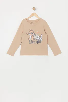 Girls Bambi Graphic Long Sleeve Top
