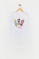 Girls Mickey Mouse Surf Life Graphic T-Shirt