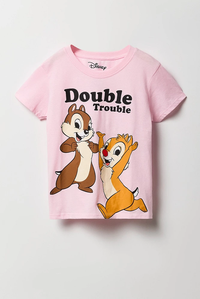 T-shirt à imprimé Chip & Dale pour fille