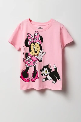 T-shirt rose Ã  imprimÃ© Minnie Mouse pour fille