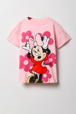 Girls Minnie Mouse Flower Graphic T-Shirt