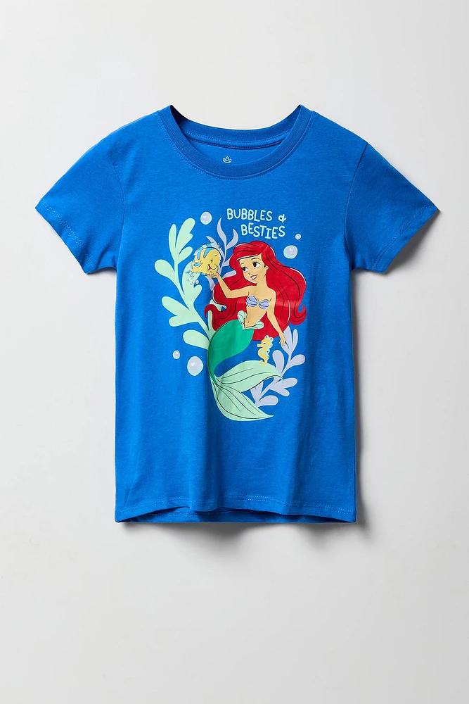 T-shirt à imprimé The Little Mermaid & Flounder pour fille