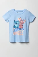 Girls Stitch & Angel Graphic T-Shirt