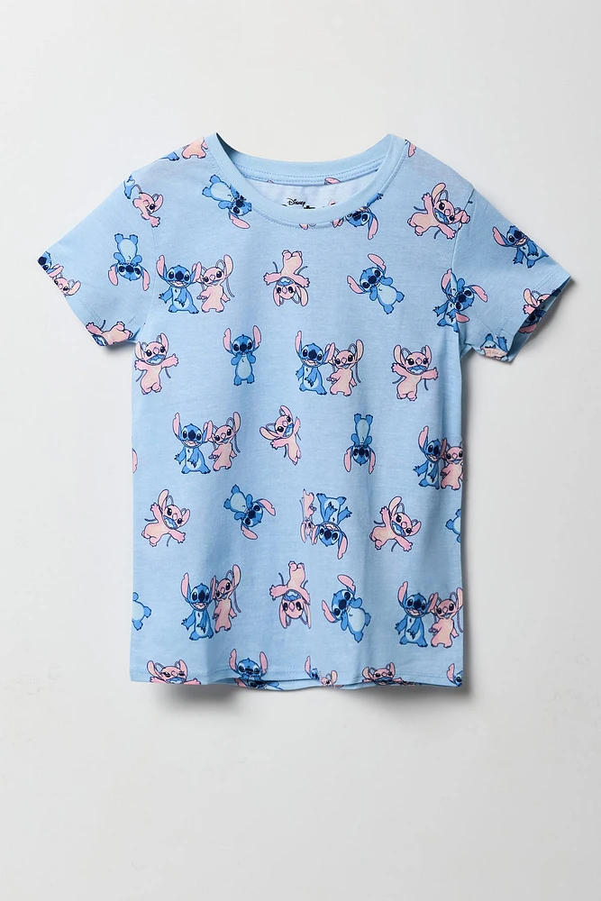 Girls Stitch & Angel Print T-Shirt