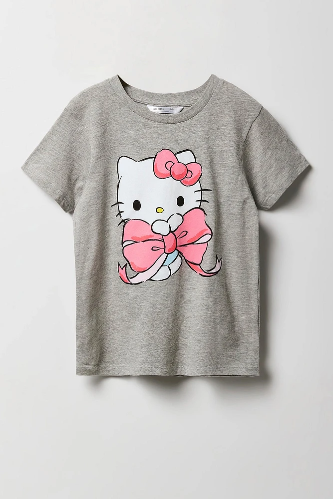 T-shirt Ã  imprimÃ© Hello Kitty avec boucle pour filles