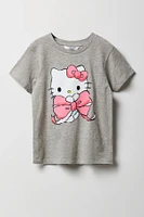 T-shirt à imprimé Hello Kitty avec boucle pour filles