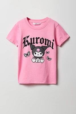 Girls Kuromi Butterfly Graphic T-Shirt