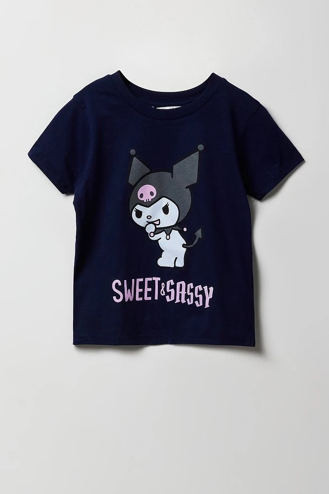 T-shirt Ã  imprimÃ© Kuromi Sweet & Sassy pour fille