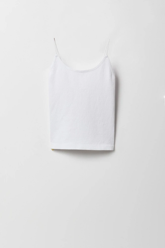 Camisole côteée avec bretelles ultramincces pour fille