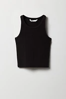 Girls High Neck Ribbed Tank