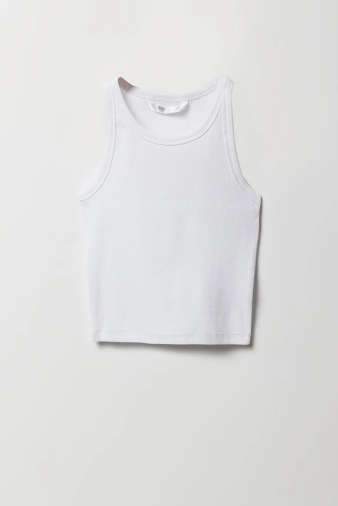 Camisole côtelée à col haut pour filles