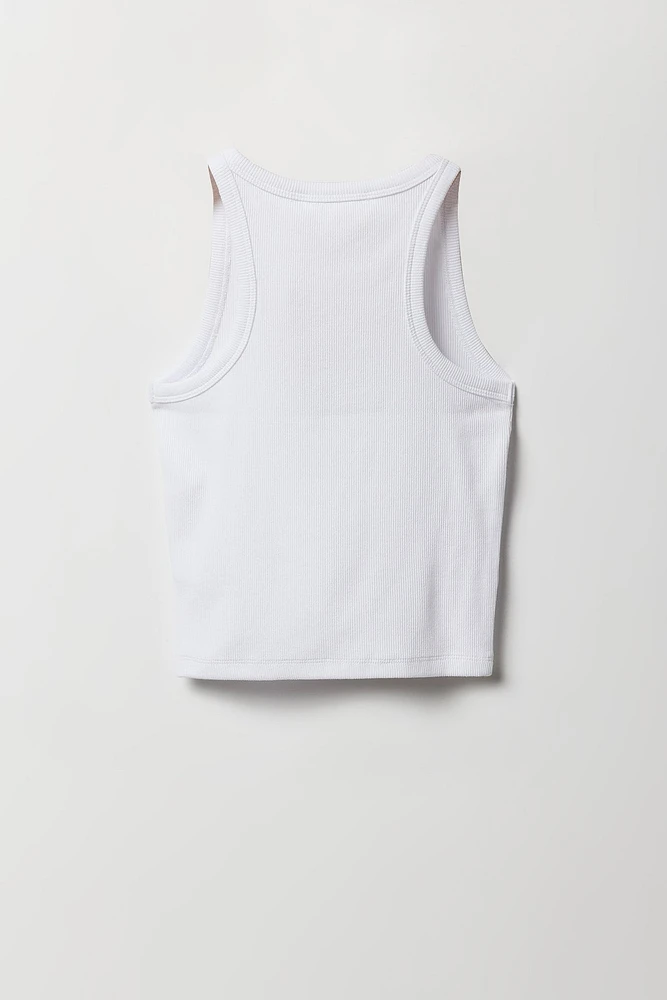 Camisole côtelée à col haut pour filles