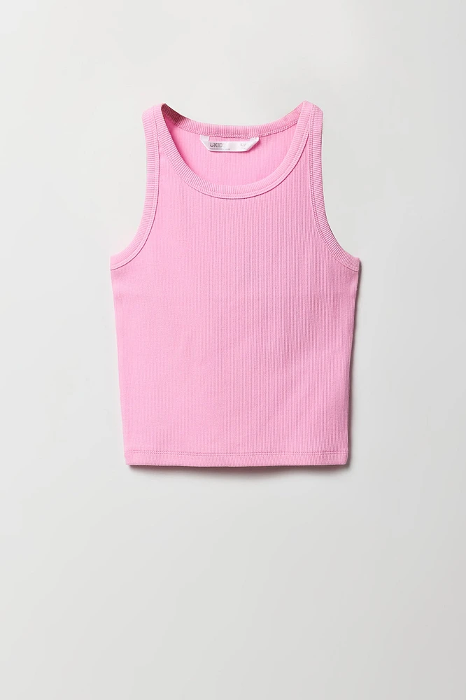 Camisole côtelée à col haut pour filles