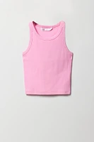 Camisole côtelée à col haut pour filles