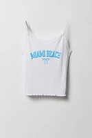 Camisole côtlée à imprimé Destination avec liséré de dentelle pour fille
