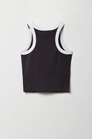 Girls Varsity Graphic Ribbed Ringer Tank