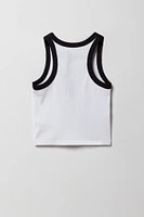 Camisole côtelée Ringer à imprimé Varsity pour filles