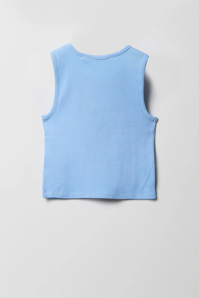 Débardeur avec motif tropical brodé pour fille