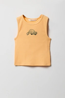 Débardeur avec motif tropical brodé pour fille