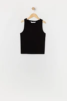 Girls Ribbed High Neck Tank