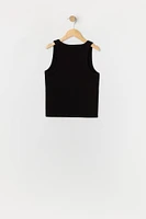 Girls Ribbed High Neck Tank