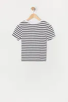 Girls Striped Ribbed Baby Tee