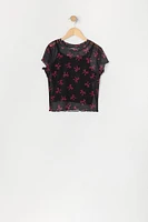 Girls Printed Mesh T-Shirt and Cami 2 Piece Top