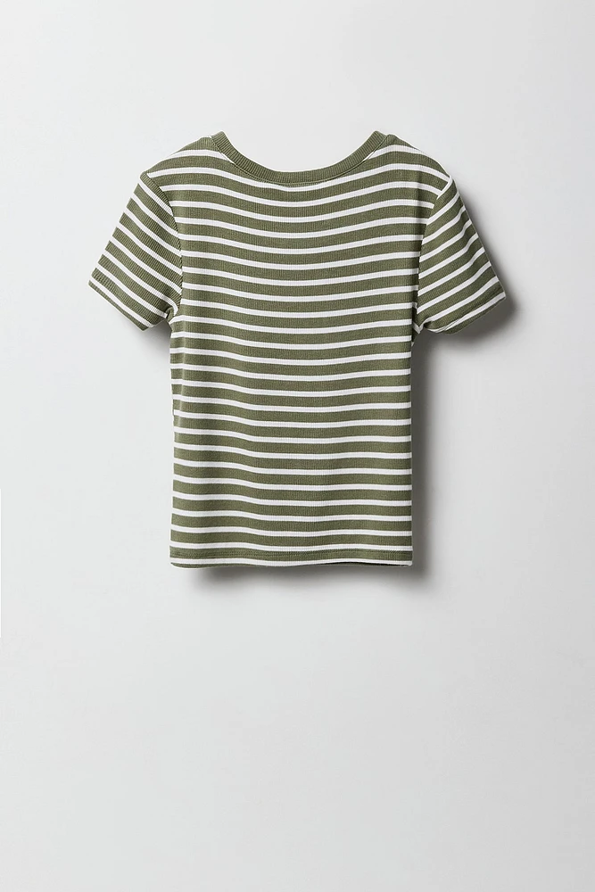 Girls Ribbed Baby T-Shirt