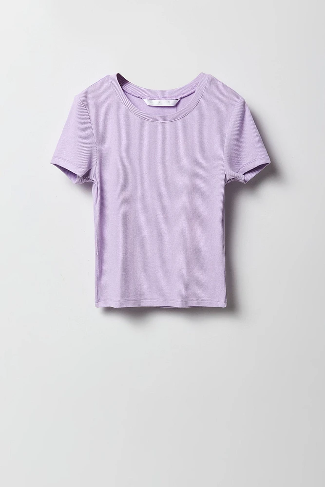 Girls Ribbed Baby T-Shirt