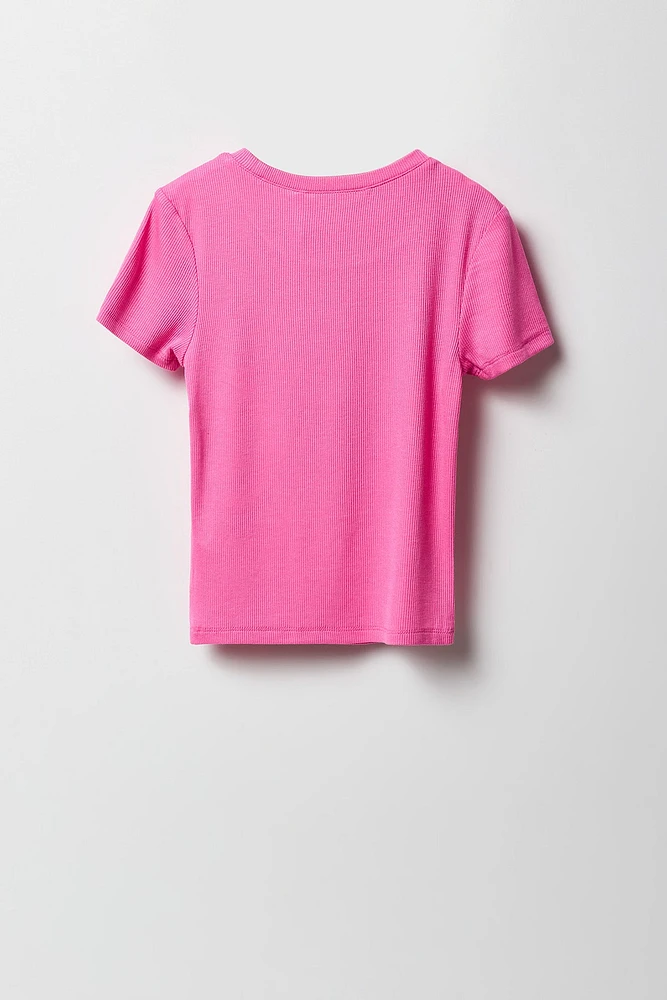 Girls Ribbed Baby T-Shirt
