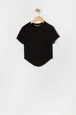 Girls Textured Hanky Hem T-Shirt