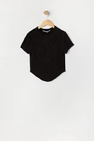 Girls Textured Hanky Hem T-Shirt