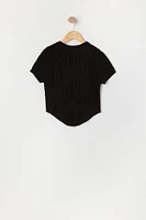 Girls Textured Hanky Hem T-Shirt