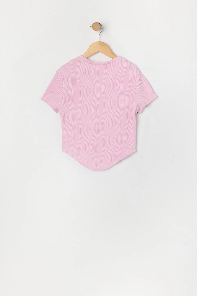 Girls Textured Hanky Hem T-Shirt