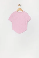 Girls Textured Hanky Hem T-Shirt