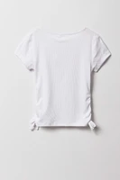 T-shirt cintré et côtelé sur le côté pour filles