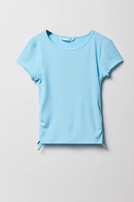 Girls Ribbed Side Cinched T-Shirt