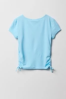 Girls Ribbed Side Cinched T-Shirt