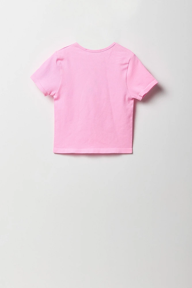 Girls Seamless Ribbed T-Shirt