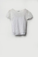 Ensemble avec t-shirt et camisole en dentelle pour fille