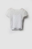 Ensemble avec t-shirt et camisole en dentelle pour fille
