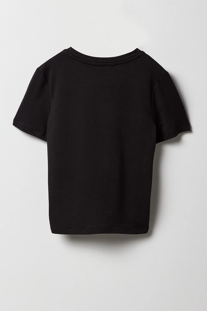 T-shirt à imprimé Summer avec taille coulissante latérale pour fille