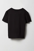 T-shirt à imprimé Summer avec taille coulissante latérale pour fille