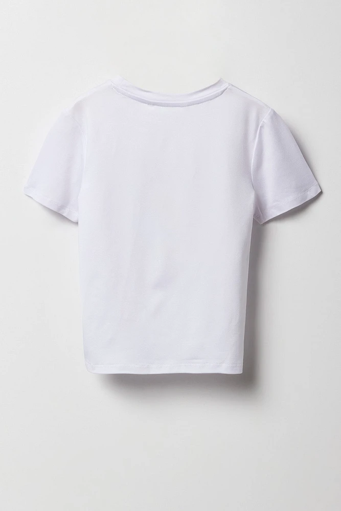 T-shirt à imprimé Summer avec taille coulissante latérale pour fille