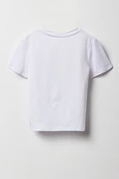 T-shirt à imprimé Summer avec taille coulissante latérale pour fille