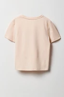 Girls Summer Graphic Side Drawstring T-Shirt