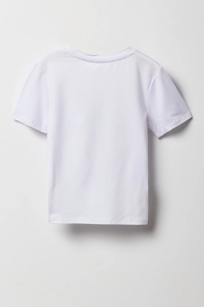Girls Summer Graphic Side Drawstring T-Shirt