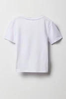 Girls Summer Graphic Side Drawstring T-Shirt