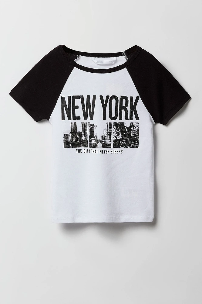 Girls City Graphic Raglan T-Shirt