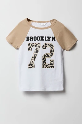 T-shirt à manches raglan avec imprimé City pour fille